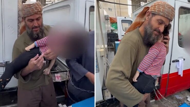 Filistinli dedenin İsrail’in taarruzlarında hayatını kaybeden torununa vedası yürekleri burktu