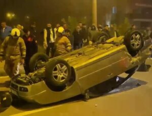 Bartın’da Kaza: Refüje Çarpıp Takla Attı