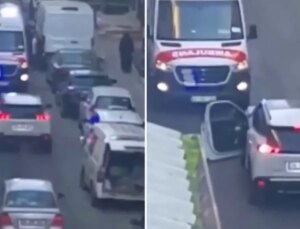 Olaya giden ambulansı bu türlü engelledi! Pes dedirten olay anbean kamerada