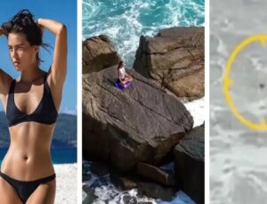 Kayalıklarda yoga yapan Rus modeli dalgalar yuttu