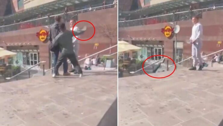 Dehşet anları kamerada! Arkadan yaklaştı, tek yumrukla merdivenlerden düşürdü